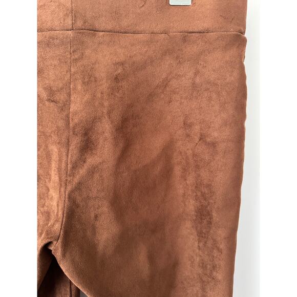 NYDJ Brown Cognac Faux Suede Legging Pants Size 2P - Picture 7 of 12
